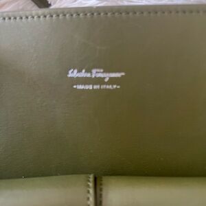 Salvatore Ferragamo Sage Green Leather Handbag